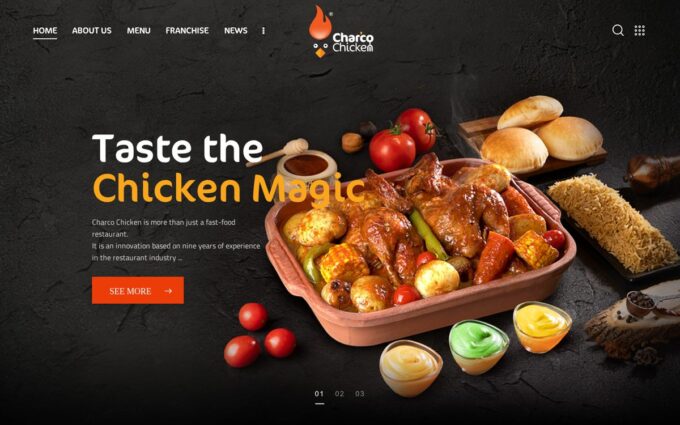 Charco Chicken website screenshot